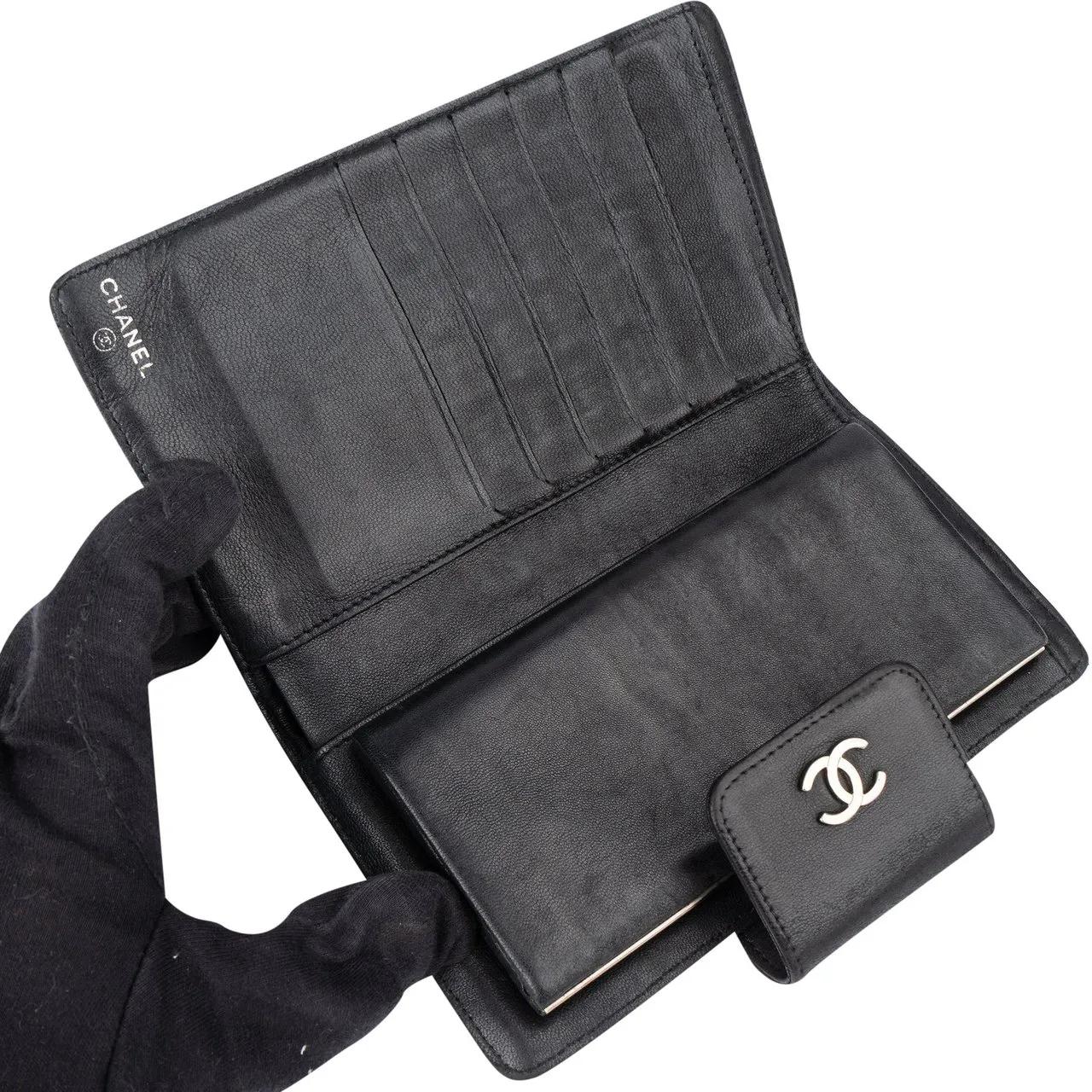 Thumbnail - Chanel Portemonnaie - Chanel Lambskin Chessboard CC Clip Wallet - Gr. unisize - in Schwarz - für Damen