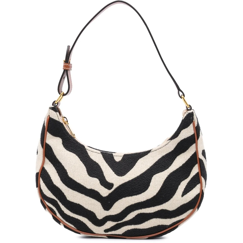 Celine Schultertasche Zebra Print Canvas Ava Shoulder Bag braun