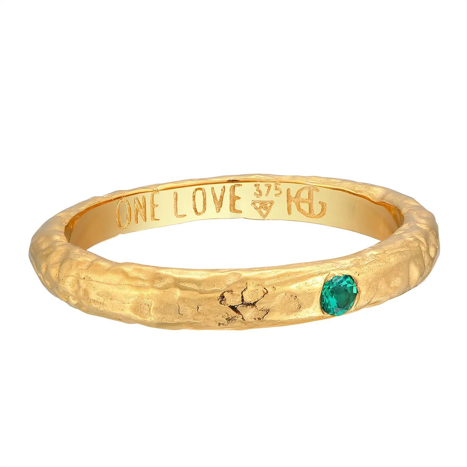 Thumbnail - Haze & Glory Ringe - Ring One Love Smaragd - 375 Gelbgold - Gr. 58 MM - in Gold - für Damen