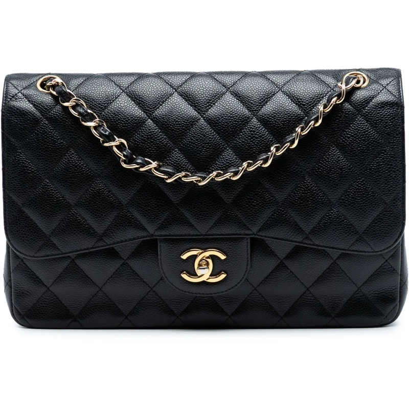 Chanel Sac à bandoulière Jumbo Classic Caviar Double Flap schwarz