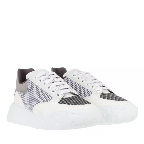 Alexander McQueen Knit Low Top Sneakers  White/Black/Silver Low-Top Sneaker