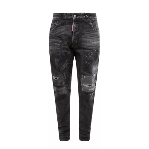 Dsquared2 Stretch Cotton Trouser With Ripped Effect And Pain Grey Jeans