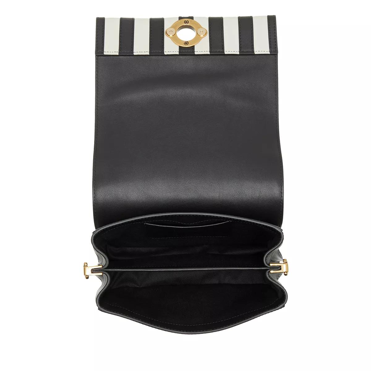 Moschino Pochettes Stripes-Metal Toggle Shoulder Bag in wit