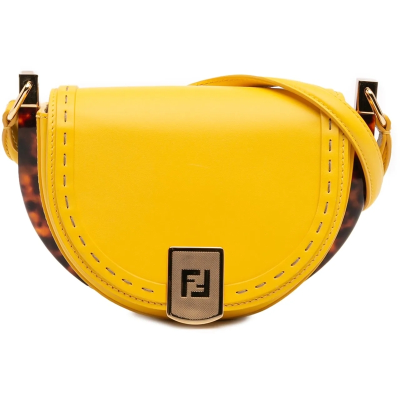 Fendi Schultertasche Leather Moonlight Crossbody gelb