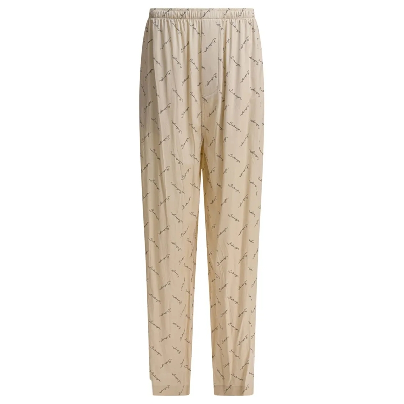 Balenciaga  Relaxed Fit Trousers With Subtle All-Over Print Neutrals