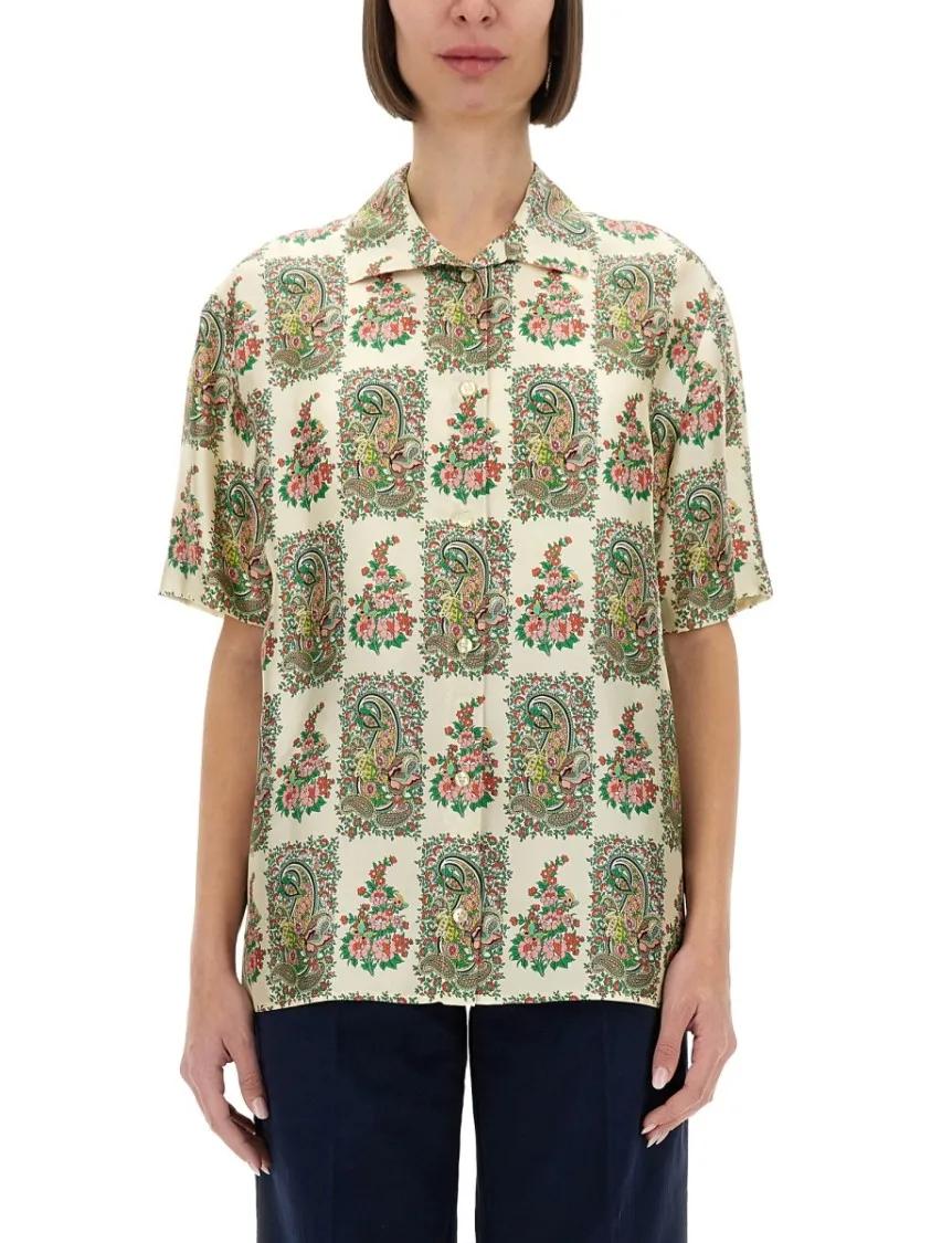 Thumbnail - Etro - Paisley And Floral Print Silk Shirt - Größe 44 - bunt