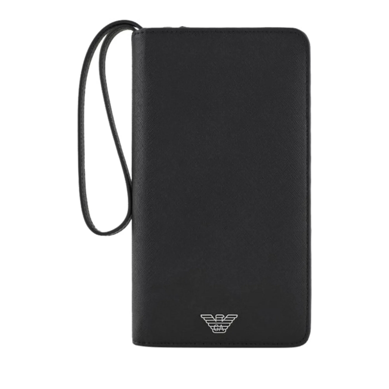 Emporio Armani Clutch Black Polyurethane Organizer Black