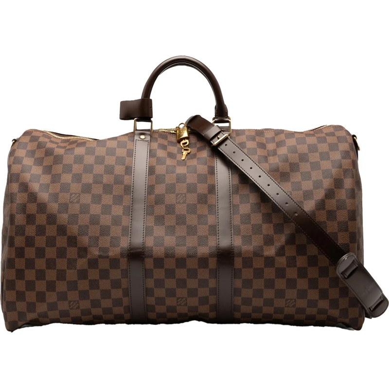 Louis Vuitton Weekender Damier Ebene Keepall Bandouliere 55 braun