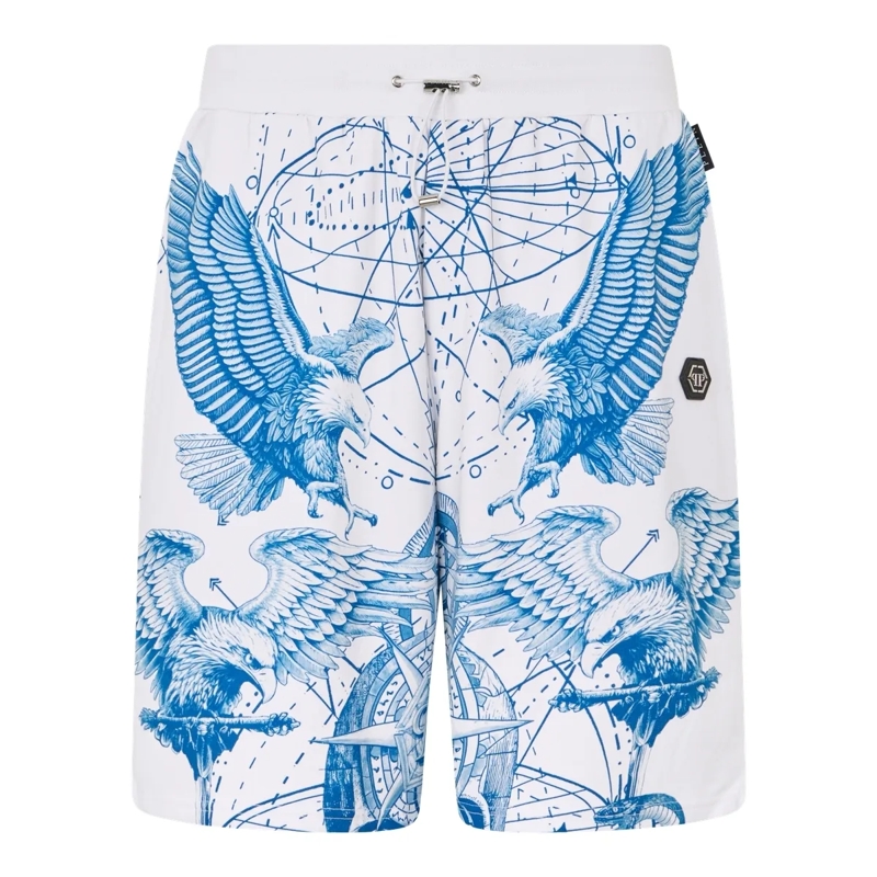 Philipp Plein Shorts Fleece Shorts Tattoo Tattoo weiss