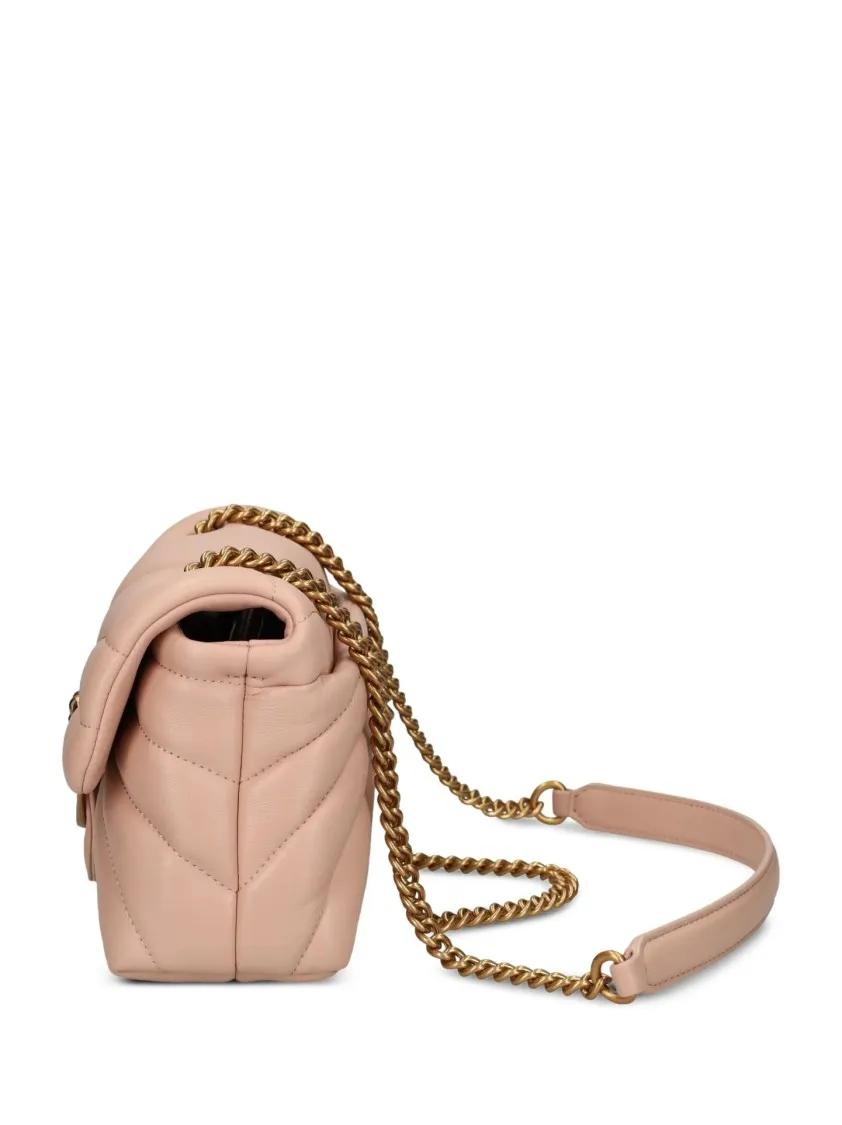 pinko Hobo bags Quilted Flap Bag With Decorative Emblem And Chain in roze