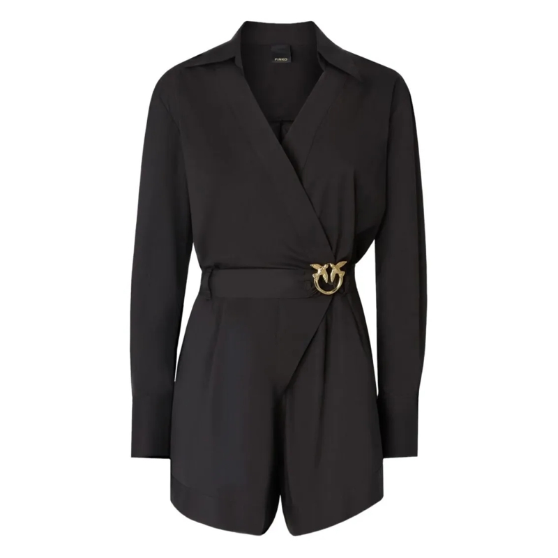 Pinko Jumpsuit Tailored Black Romper-Style Dress Black