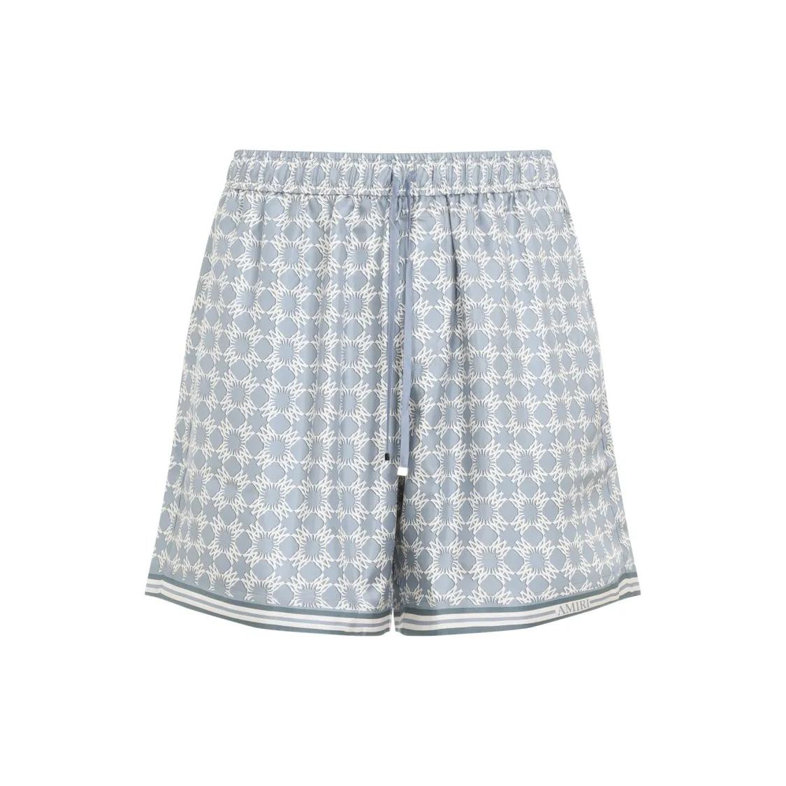 Amiri - Dusty Blue Silk Twill Ma Quad Short - Größe L - blau