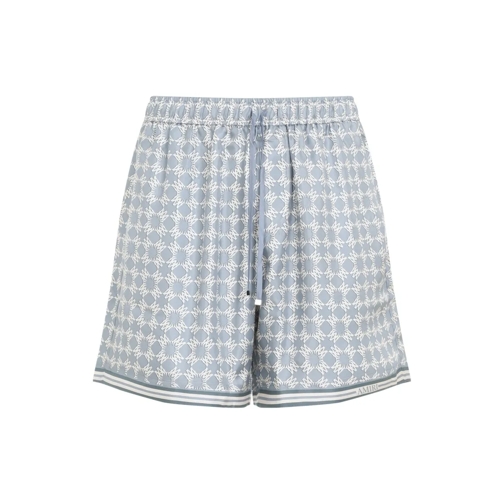 Amiri Dusty Blue Silk Twill Ma Quad Short Blue Short décontracté