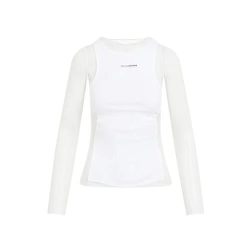 Jean Paul Gaultier White Mesh With Ribs Petit Grand Top White 