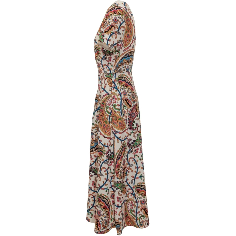 Etro Maxikleid Abito Midi a Ruota con Stampa Paisley mehrfarbig(Image 3)