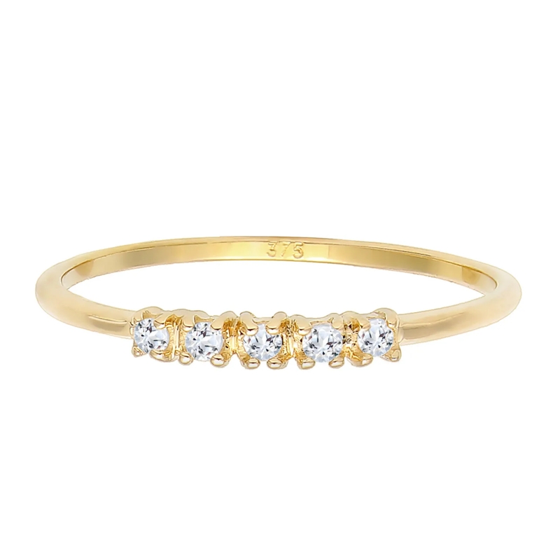 Elli Ring Ring Microsetting Topas Edelstein Valentin 375 Gel gold(Image 2)