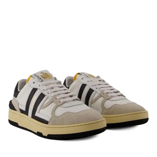 Lanvin Clay Low Top Sneakers - Leather - White/Black White Low-Top Sneaker