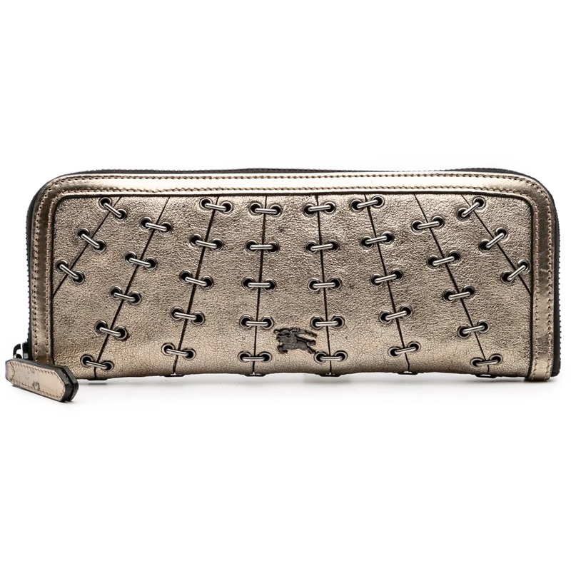Burberry Pochette Metallic Leather Clutch gold
