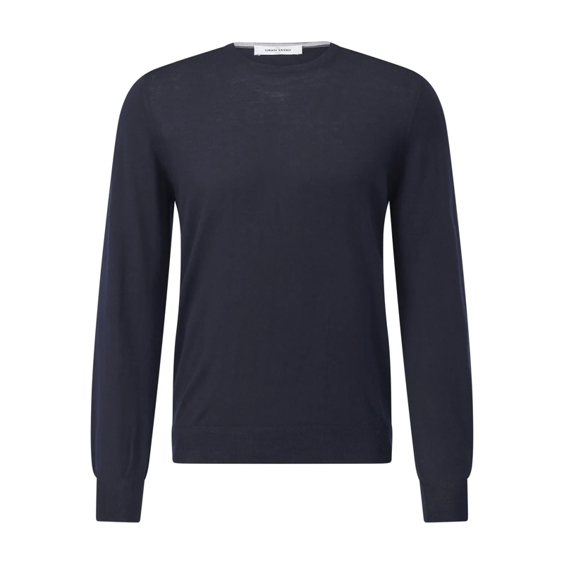 Gran Sasso  Feinstrickpullover aus Schurwolle Dunkelblau