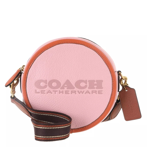 Coach Colorblock Leather Kia Circle Bag B4 Pink Multi Rund väska