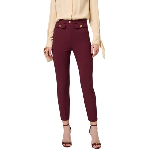 Elisabetta Franchi  Pantalon slim Bordeaux poches rabats ceinture Elis mehrfarbig