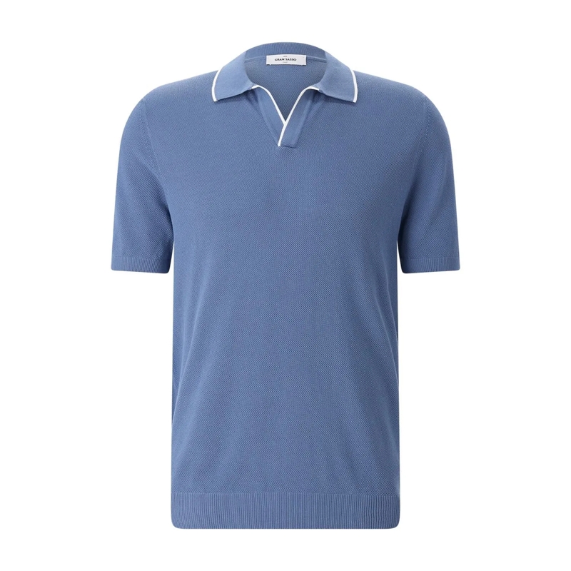 Gran Sasso  Poloshirt aus Baumwolle blau(Image 4)