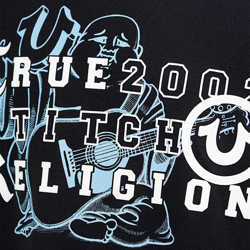 True Religion T-Shirt - T-Shirt- Übereinander angeordnete Logos auf Fro schwarz(Image 5)