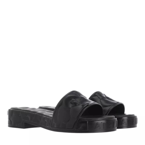 Valentino Garavani Atelier 03 Rose Edition Flat Slides Black Slip-in skor