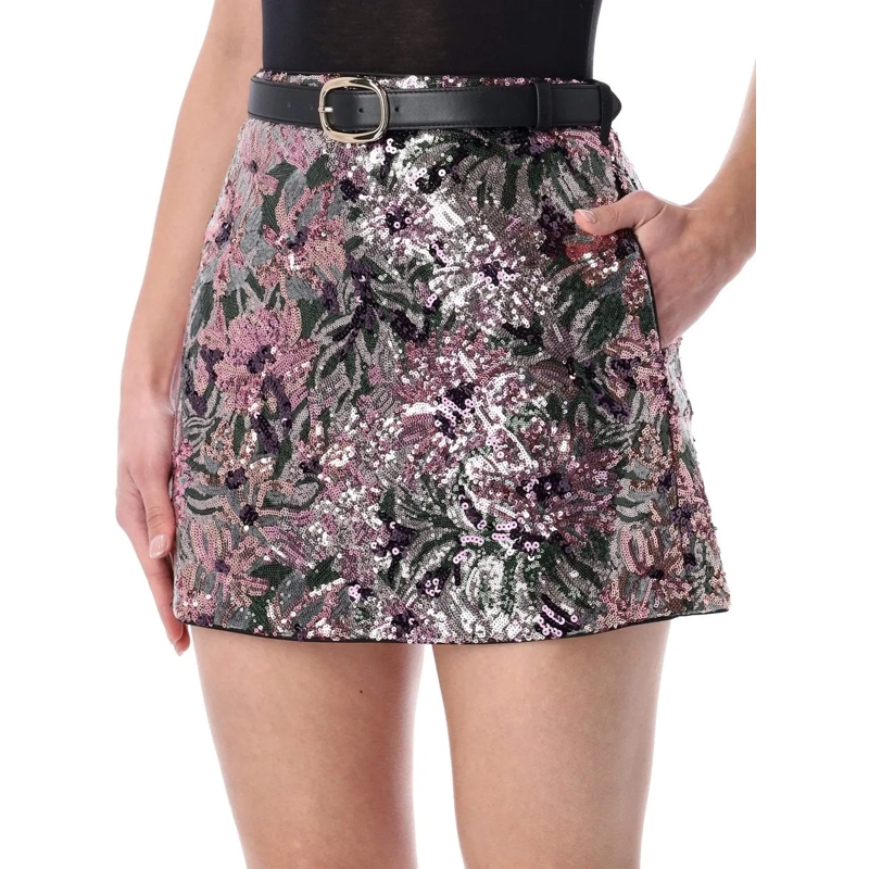 Self Portrait Minirock Sequin Mini Skirt Rosso mehrfarbig(Image 3)
