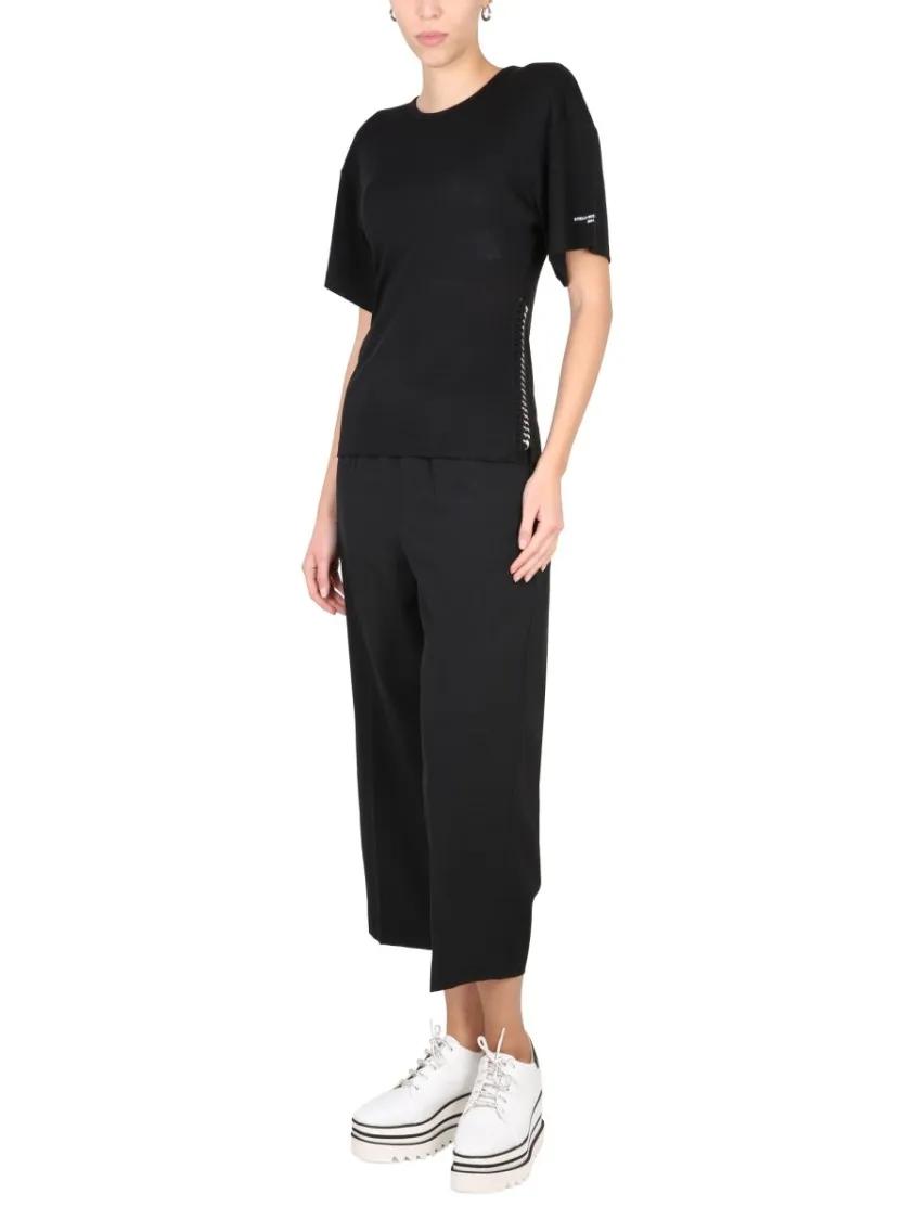Thumbnail - Stella McCartney - Crew-Neck T-Shirt With Chain Detail - Größe 40 - schwarz