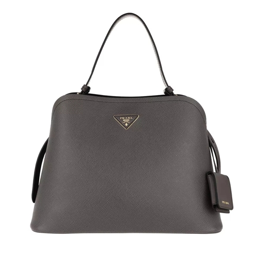 Prada Matinée Handbag Saffiano Leather Smoky Grey/Black Fourre-tout