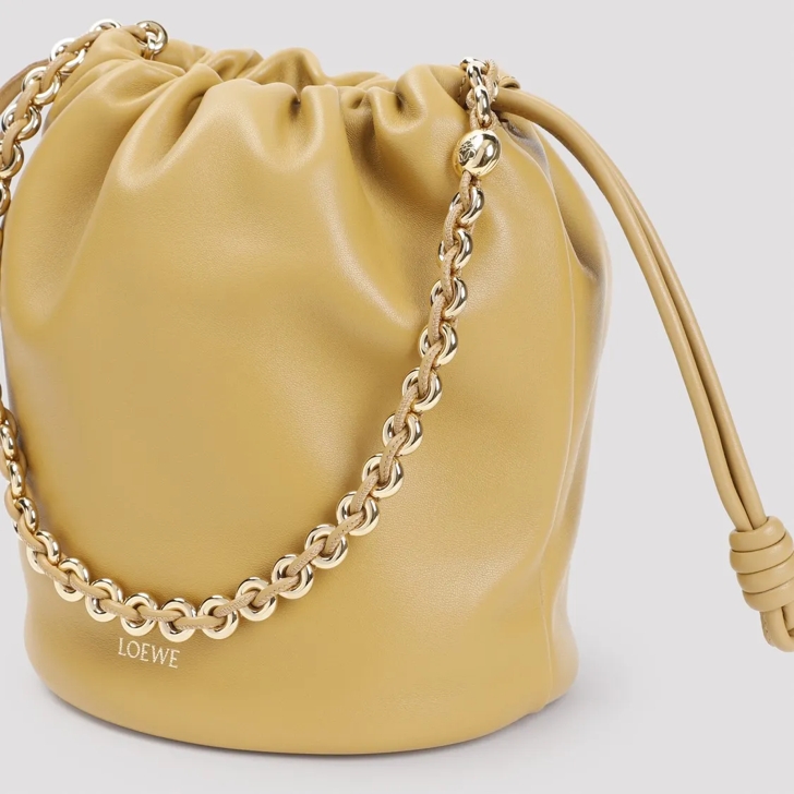 Yellow leather bucket bag hotsell