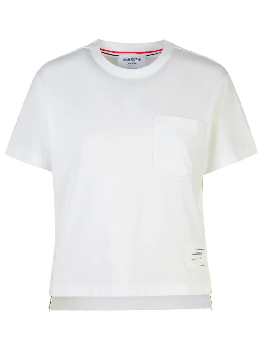 Thom Browne - White Cotton T-Shirt - Größe 40 - weiß