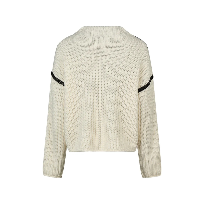 Marc Aurel Pullover Pullover mit Strass-Bändern beige(Image 5)