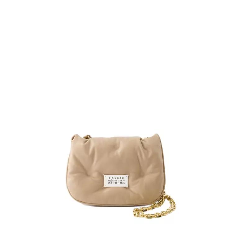 Maison Margiela Shopper - Glam Slam Flap Small Crossbody - Leather - Beige - Gr. unisize - in Beige - für Damen