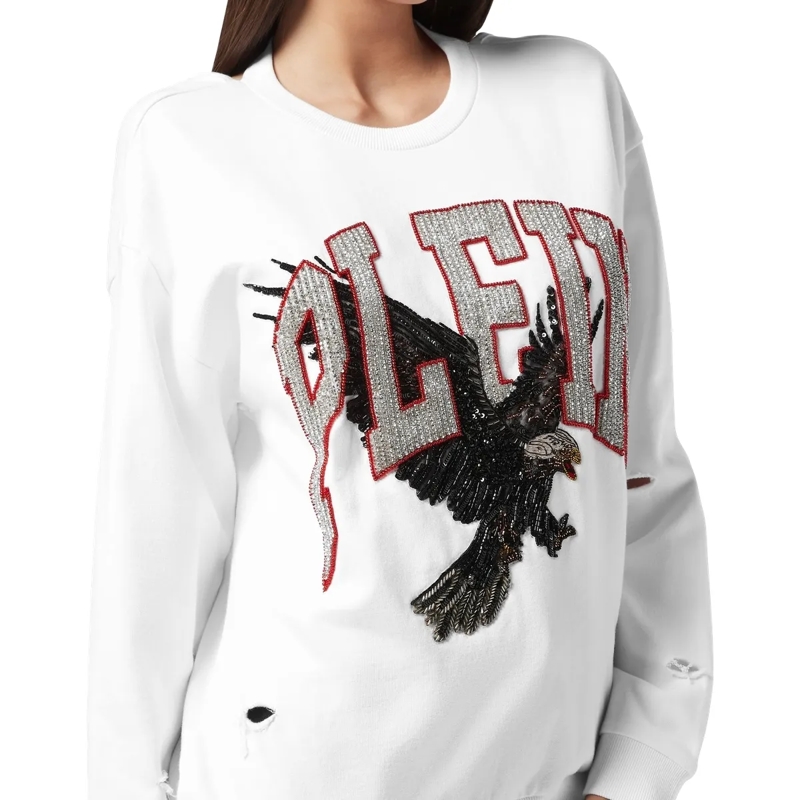 Philipp Plein Top Sweatshirt Ls Eagle weiss(Image 5)