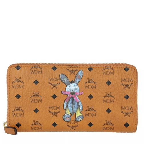 MCM Rabbit Zip Around Large Wallet Cognac Ritsportemonnee