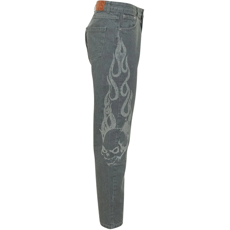 Gcds Tapered-Jeans Jeans Carrot con Stampa Grafica grau(Image 3)