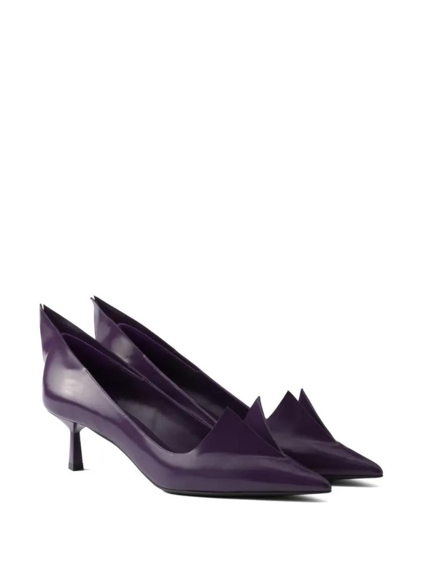 Thumbnail - Prada Hohe Schuhe - Pointed Toe Pumps With Cutout Detail - Gr. 36 (EU) - in Lila - für Damen