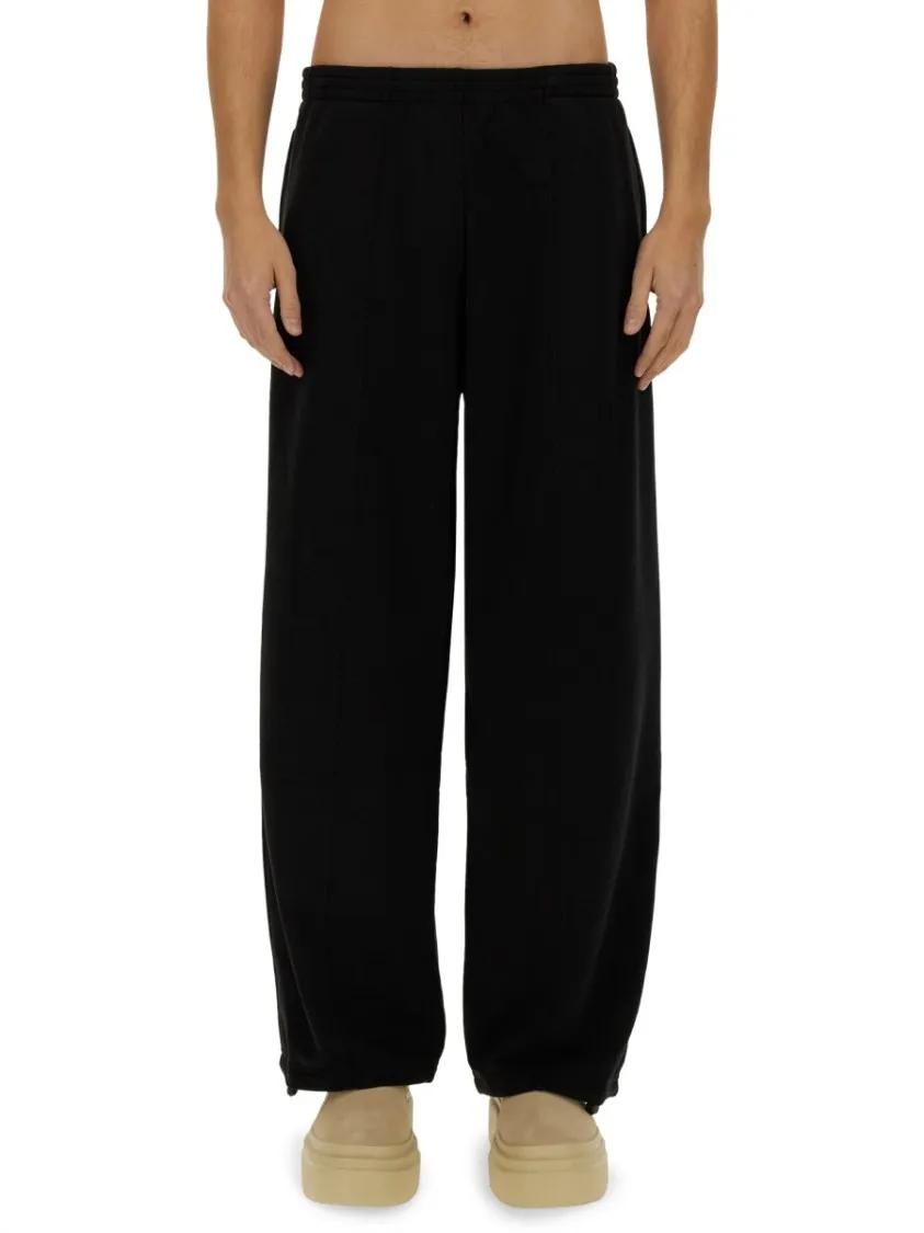 Thumbnail - MM6 Maison Margiela - Wide-Leg Wool Blend Pants With Elastic Waistband - Größe S - schwarz