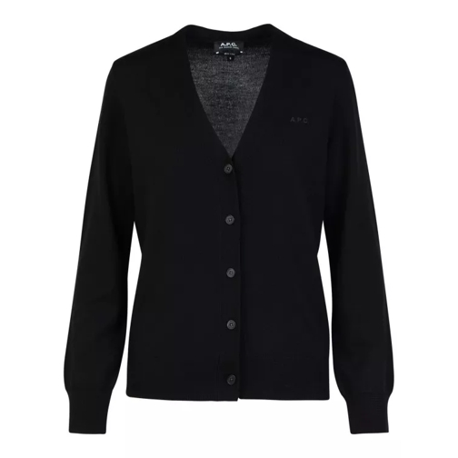 A.P.C. Salome' Black Wool Cardigan Black 