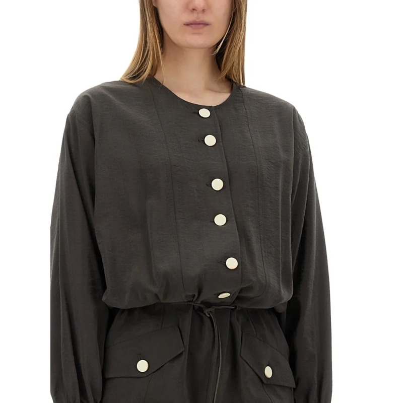 Alysi Jumpsuit Short Silk Canvas Jumpsuit Black (Image 4)