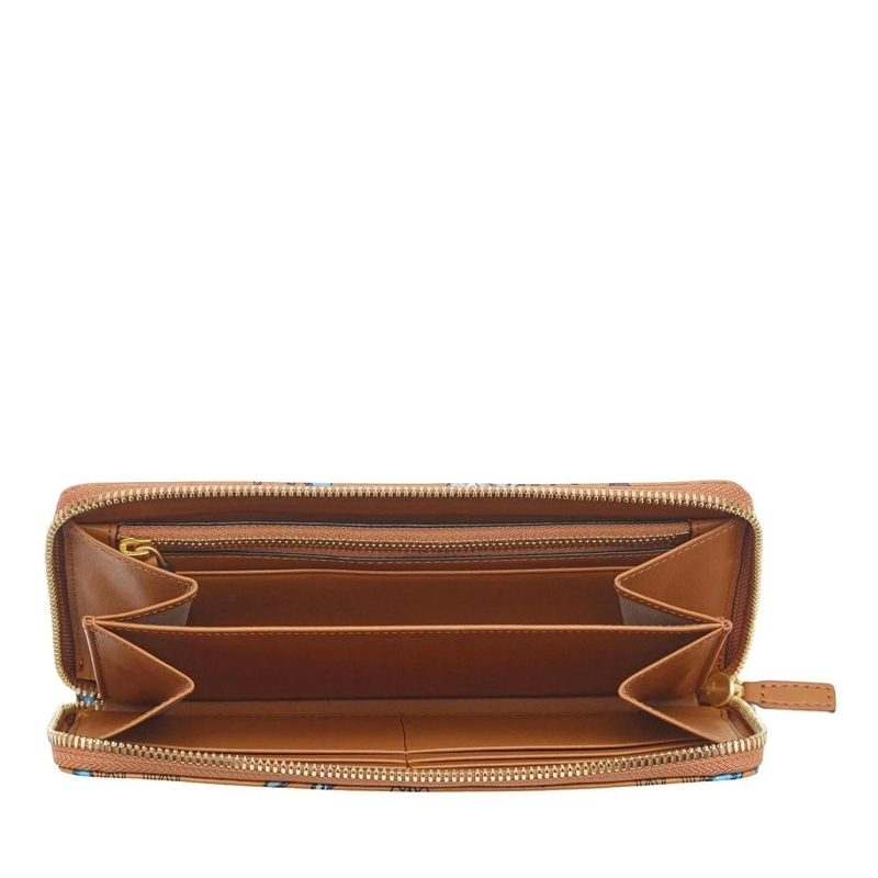 MCM Portemonnaie mit Zip-Around-Reißverschluss Aren Visetos Zip Around Lrg Co Cognac(Image 3)