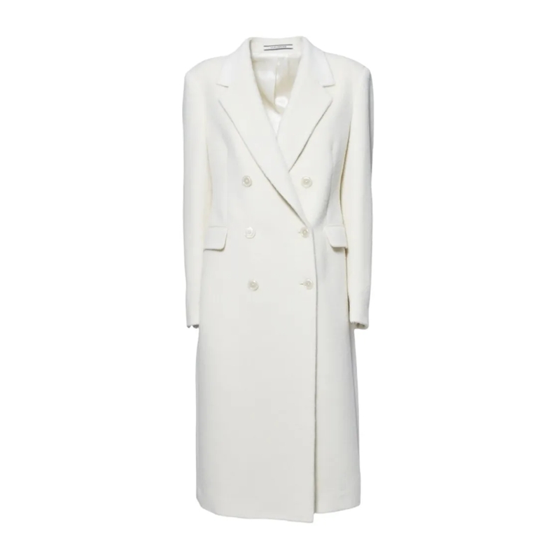 Tagliatore Manteau de transition C Meryl Long Coat In White Alpaca White