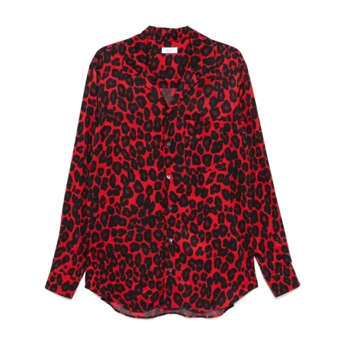 Alexander McQueen Red Leopard-Print Shirt Red Hemden