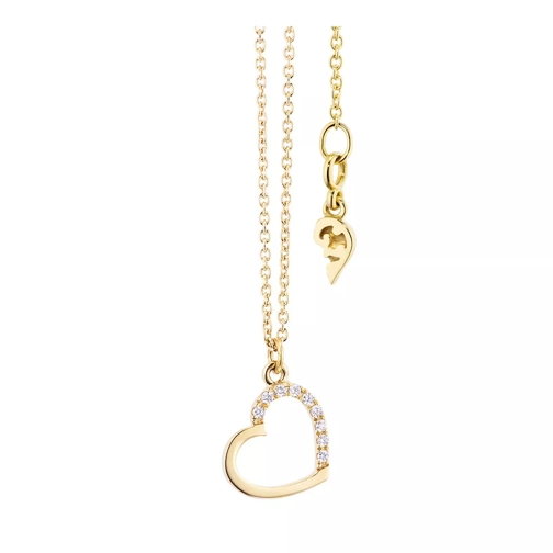 Capolavoro Collier "Joy" Heart 750GG, 9 Diamanten Brillant-Sc 18k Yellowgold Kort halsband