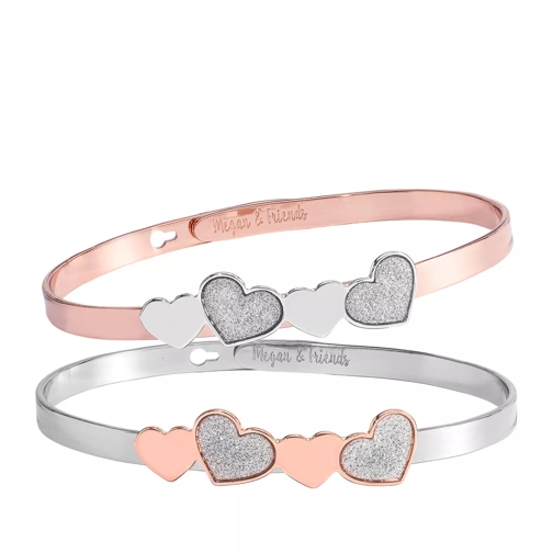 Megan & Friends Bangle Set Heart Silver/rosegold Bracelet