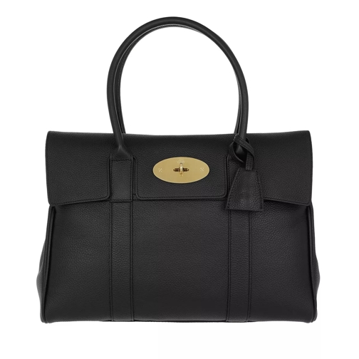Mulberry Bayswater Tote Classic Grain Taupe Black Satchel