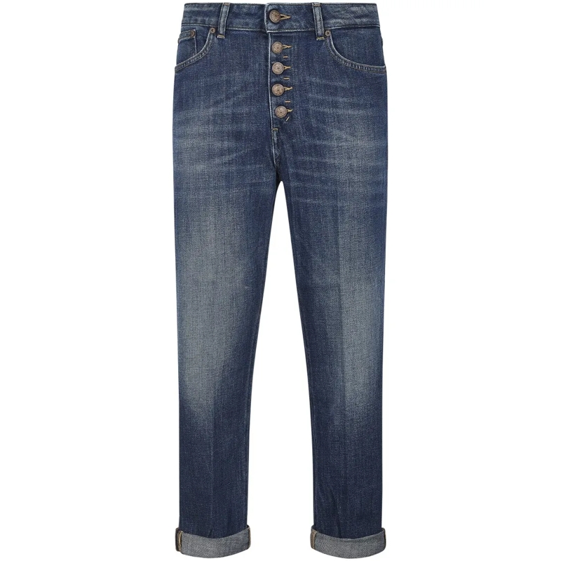 Dondup Jeans High-Waisted Denim Trousers With Vintage Finish Blue