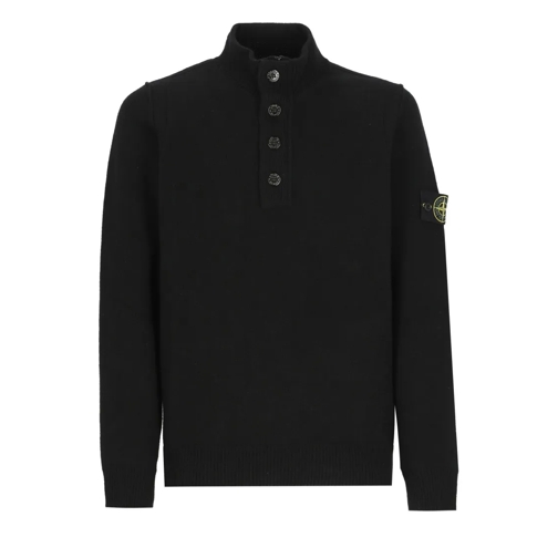 Stone Island Black Wool Sweater Black Pull